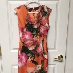 Calvin Klein floral sheath dress